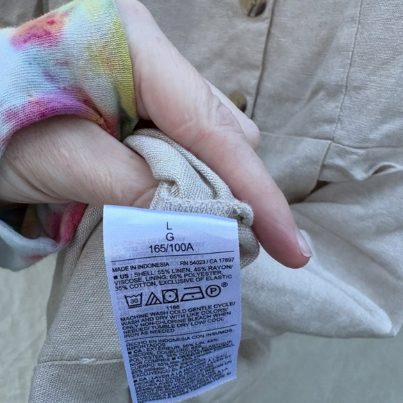 Old Navy Puff-Sleeve Linen-Blend Mini Dress, size L - Picture 3 of 9